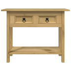 vidaXL Mesa consola marrón de pino macizo encerado 93 x 34,5 x 73 cm