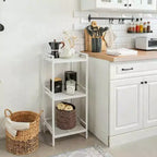 Estante de almacenamiento de acero al carbono de 3/4 niveles Acekool, unidad de estantería de almacenamiento para baño y soporte para plantas, estantería esquinera para organización de cocina y lavandería