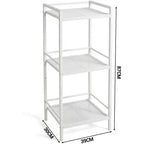 Estante de almacenamiento de acero al carbono de 3/4 niveles Acekool, unidad de estantería de almacenamiento para baño y soporte para plantas, estantería esquinera para organización de cocina y lavandería