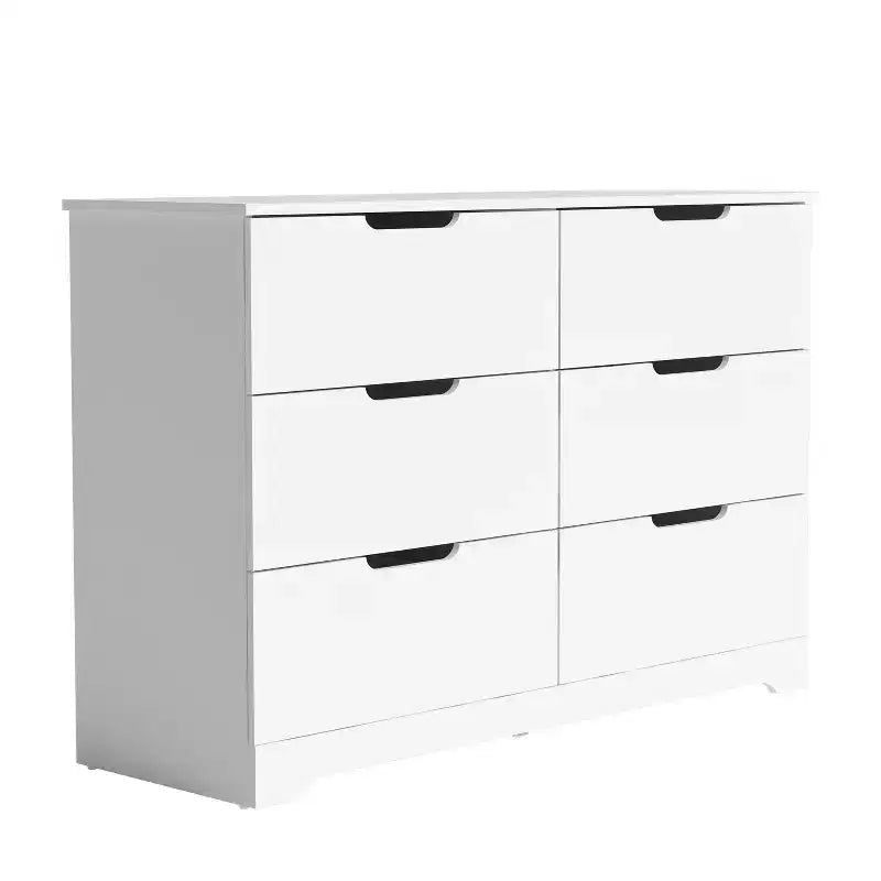 Cómoda de 6 cajones Galano con fabricación de madera 47 AN 15.6 PR 31.7 AL