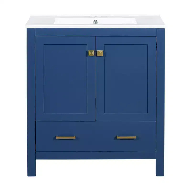 Combinación de tocador de baño vintage de 48" con lavabos dobles, gabinete de almacenamiento para baño con puertas de cierre suave y estante