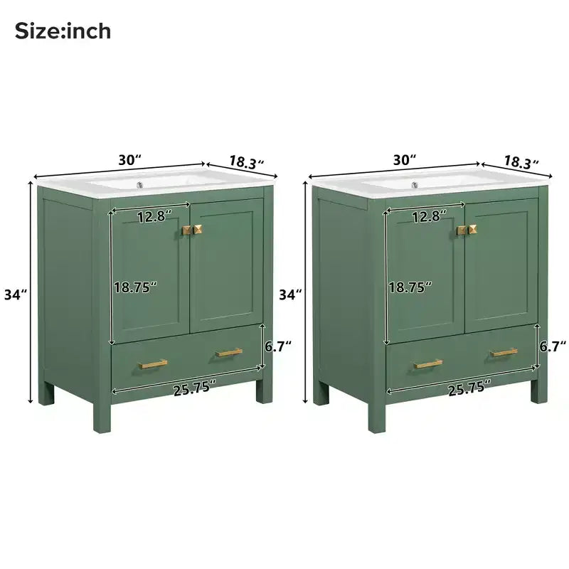 Combinación de tocador de baño vintage de 48" con lavabos dobles, gabinete de almacenamiento para baño con puertas de cierre suave y estante