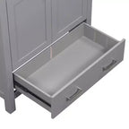 Combinación de tocador de baño vintage de 48" con lavabos dobles, gabinete de almacenamiento para baño con puertas de cierre suave y estante
