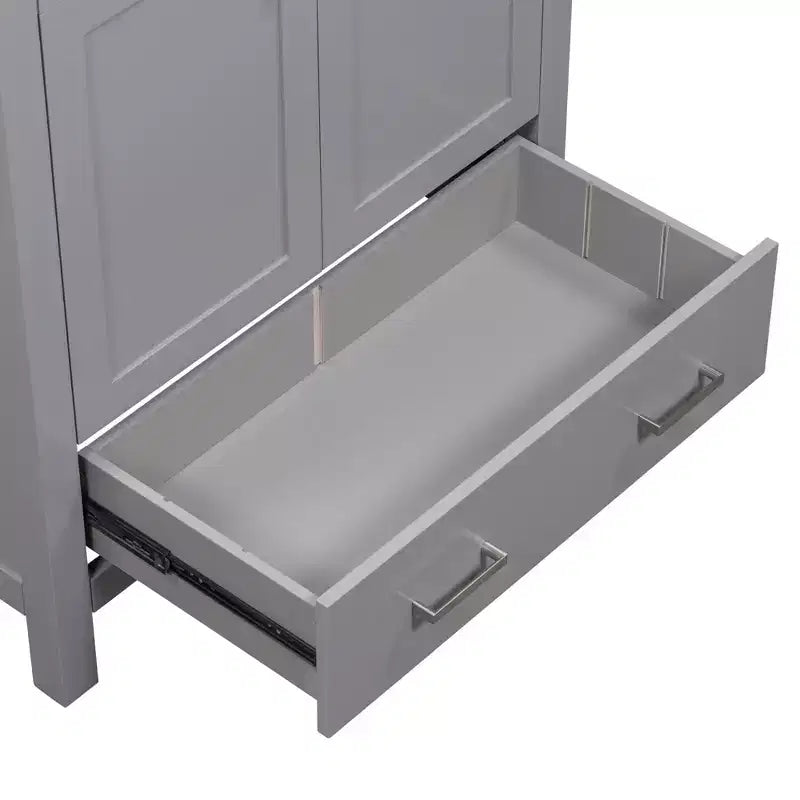 Combinación de tocador de baño vintage de 48" con lavabos dobles, gabinete de almacenamiento para baño con puertas de cierre suave y estante