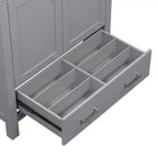 Combinación de tocador de baño vintage de 48" con lavabos dobles, gabinete de almacenamiento para baño con puertas de cierre suave y estante