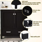 Combinación de tocador de baño vintage de 48" con lavabos dobles, gabinete de almacenamiento para baño con puertas de cierre suave y estante