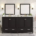 48 Vintage Bathroom Vanity Combo with Double Vanities, Bathroom Storage Cabinet with Soft Close Doors and Shelf
