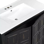 Tocador de baño de 72 pulgadas con tocadores dobles, mueble lavabo de baño con puertas de cierre suave y estante ajustable, Espresso
