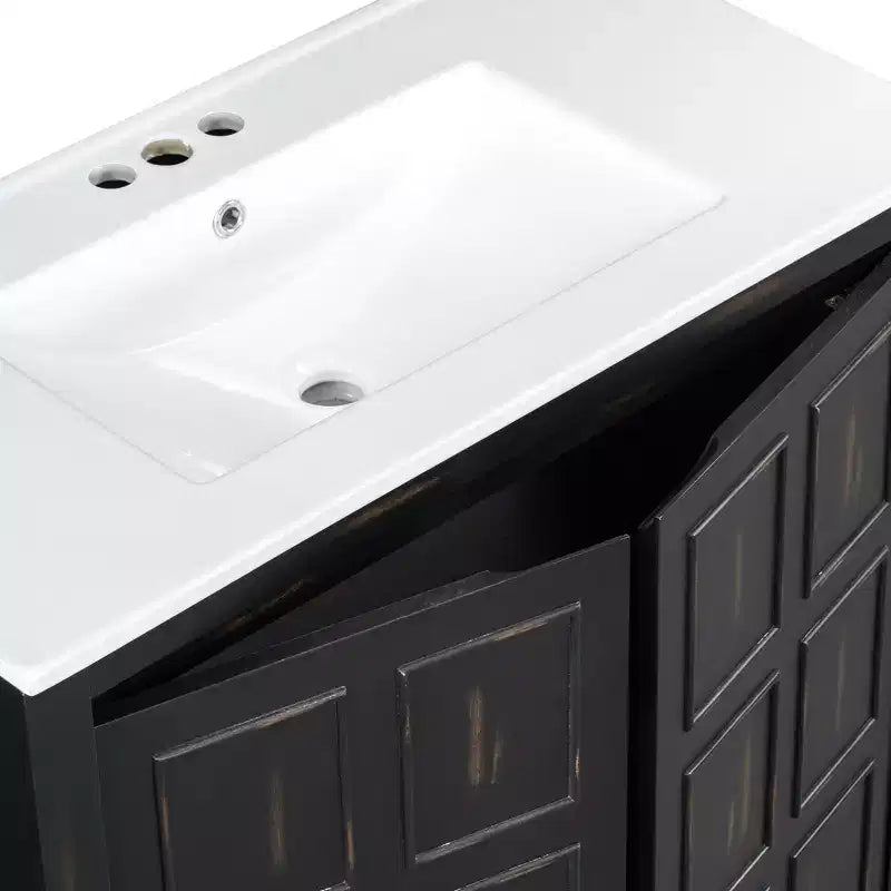 Tocador de baño de 72 pulgadas con tocadores dobles, mueble lavabo de baño con puertas de cierre suave y estante ajustable, Espresso