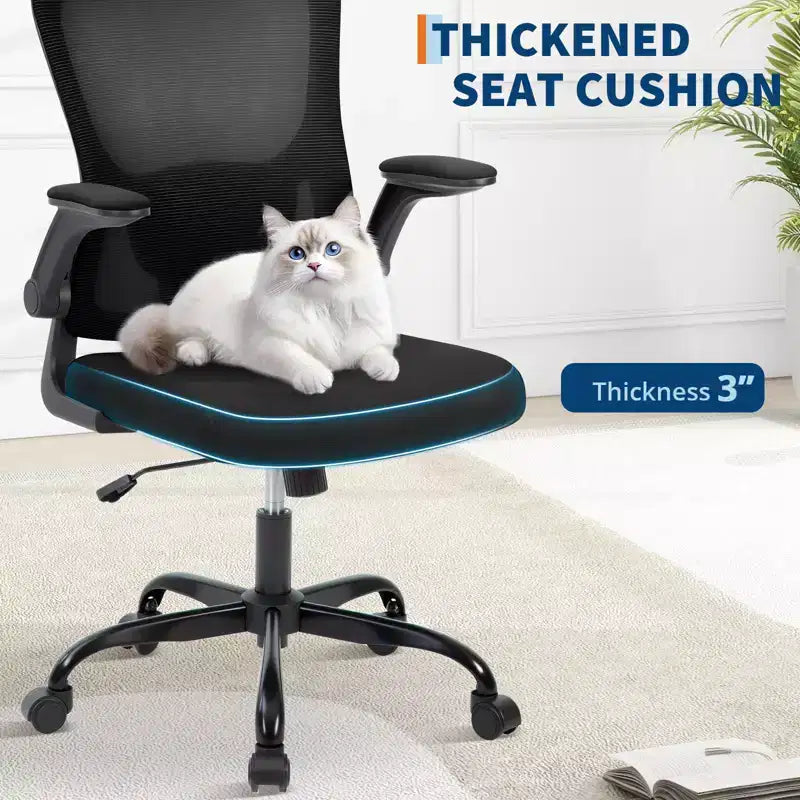 Sillón de oficina ergonómico premium de malla gris - Reposacabezas ajustable y respaldo reclinable, giro de 360° - Ruedas silenciosas, agradable para la piel y duradero