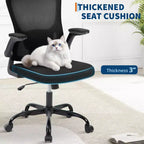 Sillón de oficina ergonómico premium de malla gris - Reposacabezas ajustable y respaldo reclinable, giro de 360° - Ruedas silenciosas, agradable para la piel y duradero