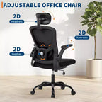 Sillón de oficina ergonómico premium de malla gris - Reposacabezas ajustable y respaldo reclinable, giro de 360° - Ruedas silenciosas, agradable para la piel y duradero