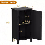 Mesita de noche rústica con puerta de ratán, mesa auxiliar con acento negro y almacenamiento - Mesita de noche compacta moderna para dormitorio, sala de estar, oficina