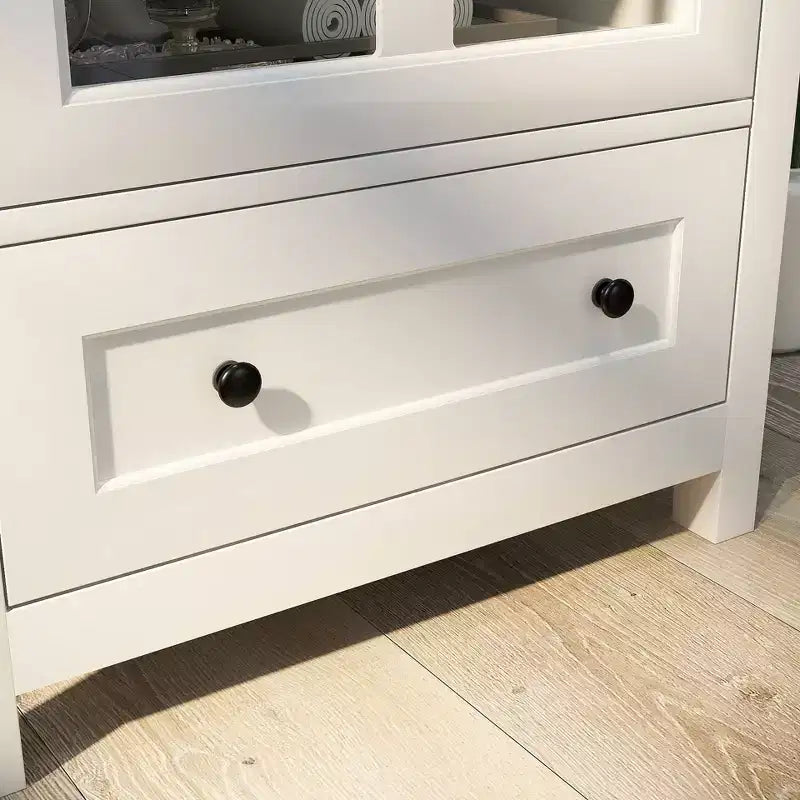 Mueble aparador TUYOHW, mesa consola con puertas de cristal, tiradores metálicos de campana, estante ajustable, 1 cajón, aparador para sala de estar, cocina