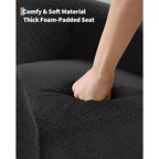 Sillón decorativo, sillones individuales acogedores de boucle, sillón club redondo cómodo, sillón moderno con cojín suave, para sala de estar, dormitorio, lectura