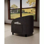Sillón decorativo, sillones individuales acogedores de boucle, sillón club redondo cómodo, sillón moderno con cojín suave, para sala de estar, dormitorio, lectura