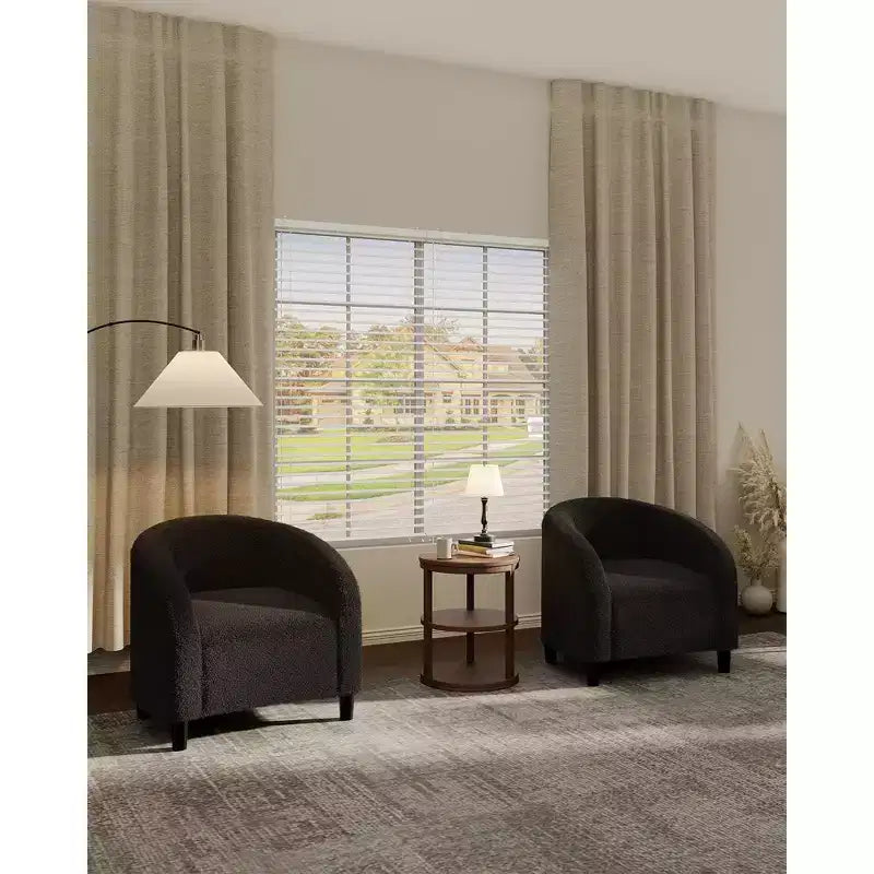 Sillón decorativo, sillones individuales acogedores de boucle, sillón club redondo cómodo, sillón moderno con cojín suave, para sala de estar, dormitorio, lectura
