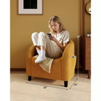 Sillón decorativo, sillones individuales acogedores de boucle, sillón club redondo cómodo, sillón moderno con cojín suave, para sala de estar, dormitorio, lectura