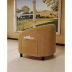 Sillón decorativo, sillones individuales acogedores de boucle, sillón club redondo cómodo, sillón moderno con cojín suave, para sala de estar, dormitorio, lectura