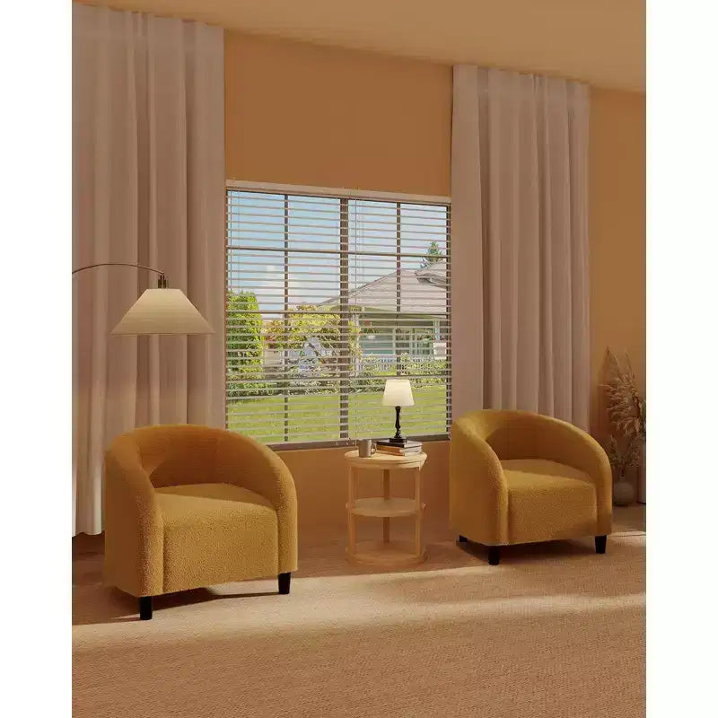 Sillón decorativo, sillones individuales acogedores de boucle, sillón club redondo cómodo, sillón moderno con cojín suave, para sala de estar, dormitorio, lectura