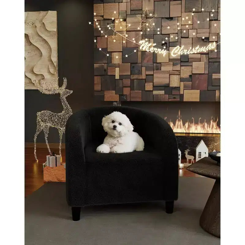 Sillón decorativo, sillones individuales acogedores de boucle, sillón club redondo cómodo, sillón moderno con cojín suave, para sala de estar, dormitorio, lectura