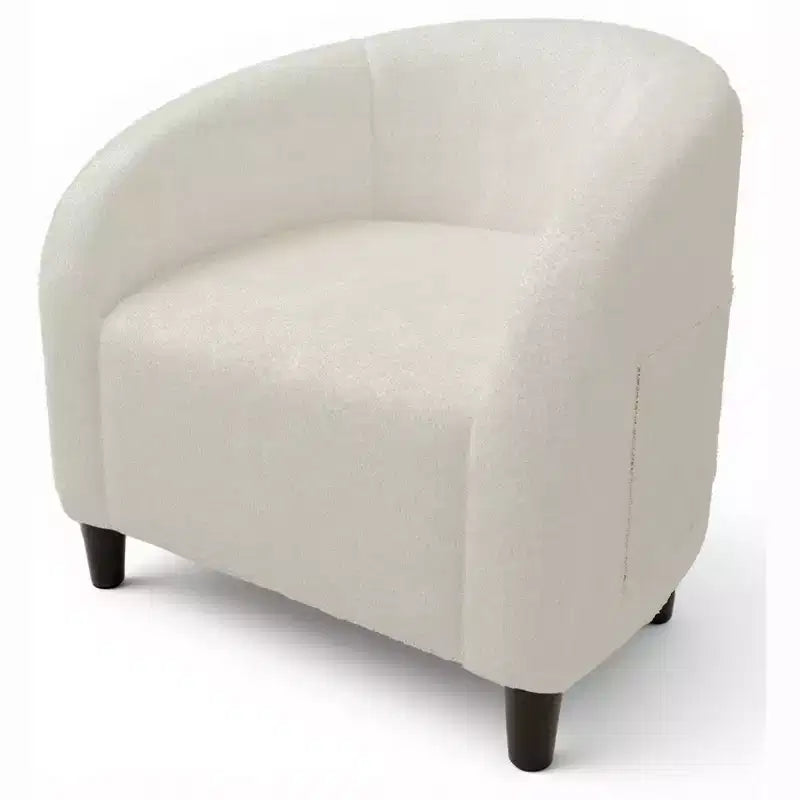 Sillón decorativo, sillones individuales acogedores de boucle, sillón club redondo cómodo, sillón moderno con cojín suave, para sala de estar, dormitorio, lectura