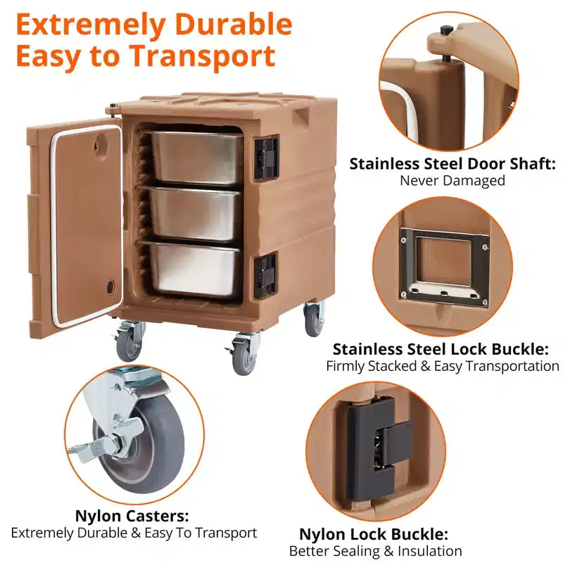COZONY Calentador Portátil de Alimentos 82 QT, Ruedas de Carga de Doble Extremo de Calentamiento Eficiente para Reuniones Familiares Comedor