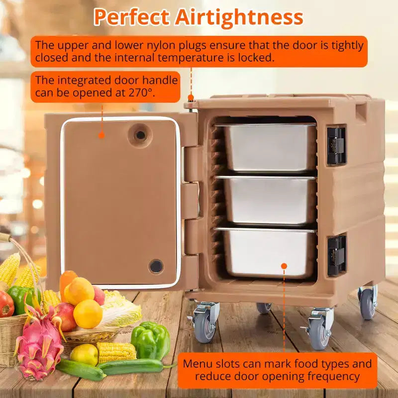 COZONY Calentador Portátil de Alimentos 82 QT, Ruedas de Carga de Doble Extremo de Calentamiento Eficiente para Reuniones Familiares Comedor