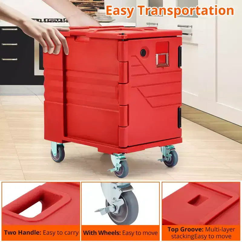 COZONY Calentador Portátil de Alimentos 82 QT, Ruedas de Carga de Doble Extremo de Calentamiento Eficiente para Reuniones Familiares Comedor