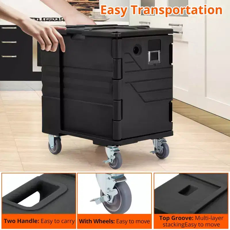 COZONY Calentador Portátil de Alimentos 82 QT, Ruedas de Carga de Doble Extremo de Calentamiento Eficiente para Reuniones Familiares Comedor
