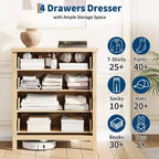 Cómoda acanalada para dormitorio, cajonera alta de 35.4'' con 4 cajones de almacenamiento, mueble organizador de ropa moderno de madera para sala de estar, dormitorio, entrada
