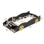Cama plataforma GDFStudio Dean con forma de coche, ruedas y almacenamiento