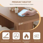 Mesa de comedor de 70.8 para 6 8 10, mesa de comedor moderna con almacenamiento, mesa de cocina de madera con patas acanaladas, mesas de cena para cocina comedor