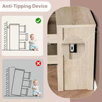 Cómoda de 6 cajones para dormitorio, cómoda de madera ancha sin tiradores, mueble de almacenamiento grande y moderno para sala de estar, pasillo o entrada.