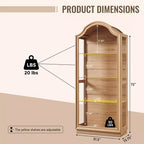 Armario de Cocina con Arco de 72 pulgadas, Vitrina de Vidrio de 4 Niveles con Luces LED de 20 Colores, Estantería Moderna para Sala de Estar
