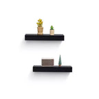 18.11 Estante flotante negro C para pared con soporte invisible, perfecto para la decoración de baño/dormitorio/cocina o exhibición de libros/plantas, fácil de instalar.