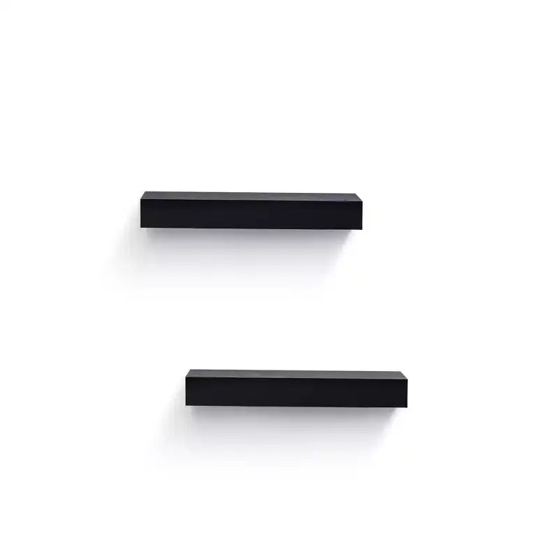 18.11 Estante flotante negro C para pared con soporte invisible, perfecto para la decoración de baño/dormitorio/cocina o exhibición de libros/plantas, fácil de instalar.