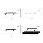 18.11 Estante flotante negro C para pared con soporte invisible, perfecto para la decoración de baño/dormitorio/cocina o exhibición de libros/plantas, fácil de instalar.