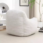 Puf TUYOHW capitoné con espuma viscoelástica y relleno suave, sillón cómodo para la máxima relajación en la sala de estar, blanco