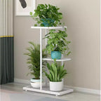Soporte metálico de varios niveles para plantas para uso interior y exterior