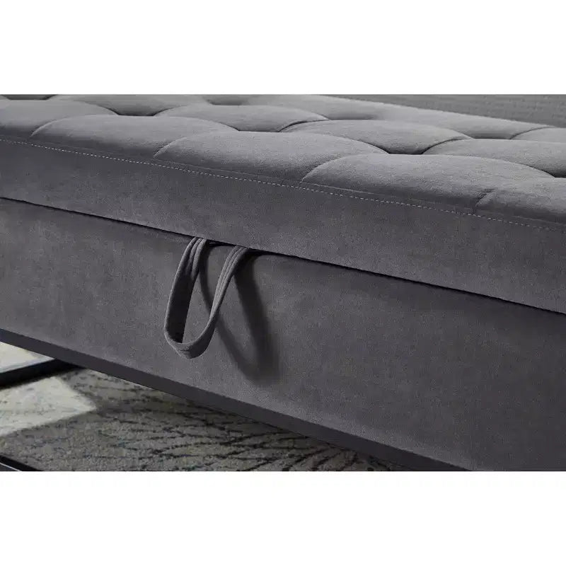 TUYOHW 58.6 Banco otomana de moda para pie de cama con almacenamiento, otomana de terciopelo de lujo, banco decorativo relleno de espuma suave con patas de hierro, capacidad de 227 kg