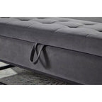 TUYOHW 58.6 Banco otomana de moda para pie de cama con almacenamiento, otomana de terciopelo de lujo, banco decorativo relleno de espuma suave con patas de hierro, capacidad de 227 kg