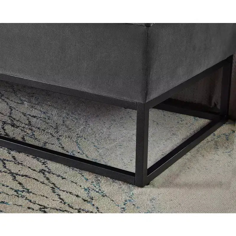 TUYOHW 58.6 Banco otomana de moda para pie de cama con almacenamiento, otomana de terciopelo de lujo, banco decorativo relleno de espuma suave con patas de hierro, capacidad de 227 kg