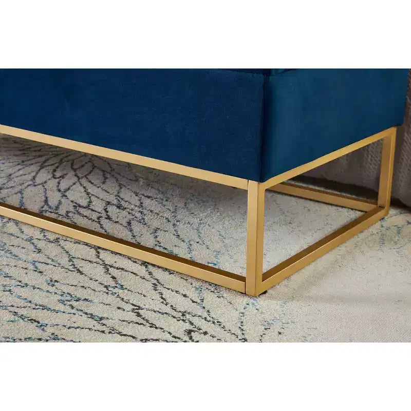 TUYOHW 58.6 Banco otomana de moda para pie de cama con almacenamiento, otomana de terciopelo de lujo, banco decorativo relleno de espuma suave con patas de hierro, capacidad de 227 kg