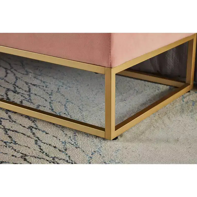 TUYOHW 58.6 Banco otomana de moda para pie de cama con almacenamiento, otomana de terciopelo de lujo, banco decorativo relleno de espuma suave con patas de hierro, capacidad de 227 kg