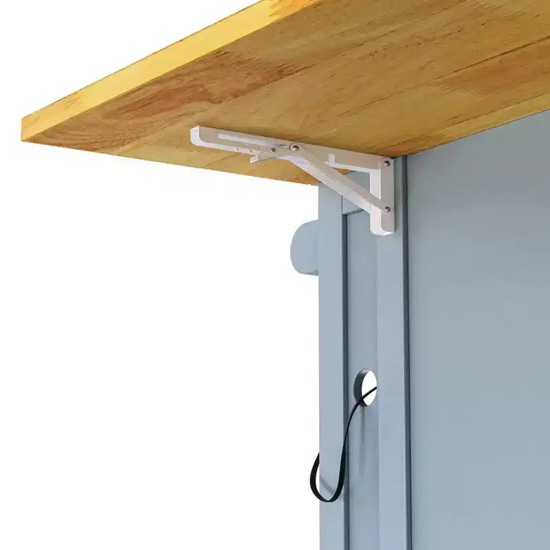 Isla de cocina grande con ruedas de 53 pulgadas con ala abatible y toma de corriente, carrito de cocina con almacenamiento en la puerta, 5 estantes laterales y 5 ruedas, gris azulado