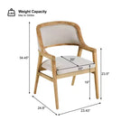 Christopher Knight Home Rosa, sillas de comedor tapizadas de madera de caucho de mediados de siglo (juego de 2)