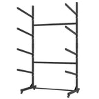 VIYET 80H Estante organizador para kayak independiente, soporte ajustable de alta resistencia con ruedas bloqueables, capacidad para 4 kayaks/canoas/SUP/tablas de surf (negro)