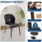 Juego de 4 sillas de comedor, sillas de cocina modernas tapizadas con respaldo ergonómico, sillas de cocina con patas de madera para comedor, negras