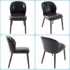 Juego de 4 sillas de comedor, sillas de cocina modernas tapizadas con respaldo ergonómico, sillas de cocina con patas de madera para comedor, negras